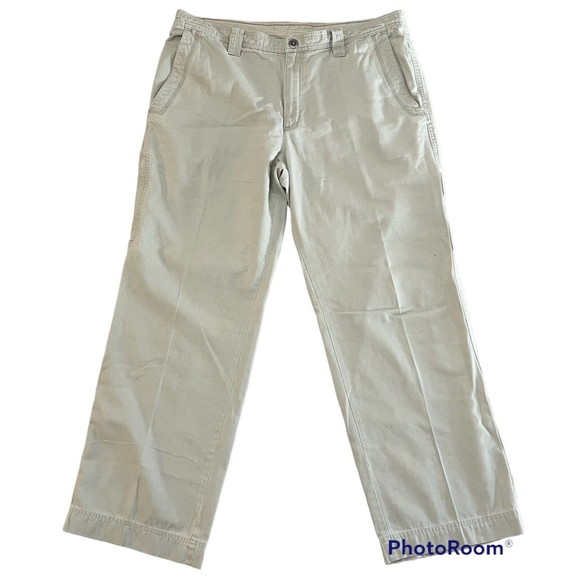 Columbia Mens Size 38x32 Pants Tan 37x31.5 Bone Gray Off Wht Side Pocket Casual - Picture 1 of 6
